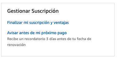 Finalizar suscripción de Amazon Prime